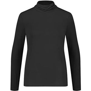 Gerry Weber Dames T-shirt met lange mouwen met geplooide schildpad lange mouwen 1/2 kleur effen zwart 40, zwart.