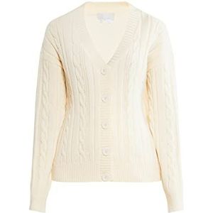 CARNEA Cardigan à boutons pour femme, crème, XL-XXL