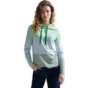 Cecil T-shirt rayé à manches longues pour femme, Celery Green, XL