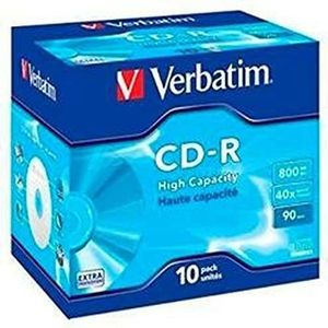 Verbatim CD-R 90 min 40 x 800 MB extra bescherming oppervlak jewel case met 10 stuks