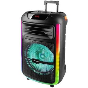 Trevi XFest XF 1400 KB 100 W draadloze luidspreker, draagbare luidspreker met microfoon met meegeleverde kabel, USB-ingangen, micro SD, AUX-IN en gitaar, TWS-functie, ingebouwde oplaadbare batterij
