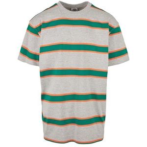 Urban Classics Light Stripe Oversize T-shirt voor heren, grijs/junglegroen