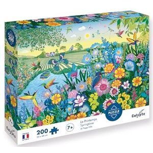 Calypto 3907401 Spring 200-delige puzzel met fluweelachtig oppervlak voor kinderen vanaf 7 jaar, tuin, bloemen, vlinders