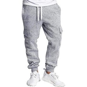 Southpole Active Basic Jogger Fleece Pants Trainingsbroek voor heren, Grijs (Heather Cargo)