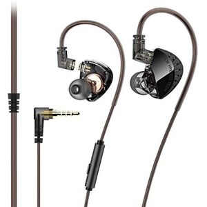 GameXtrem -LD2 PRO High Fidelity Noise Isolating Earbuds / hoofdtelefoon met afneembare 2-polige kabel 0,75 mm (met microfoon, zwart)