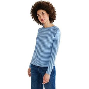 Street One A319171 shirt met lange mouwen voor dames, Bay Blue