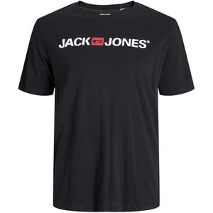 JACK & JONES PLUS Jjecorp Heren Ss Crew Neck Noos Ps Logo T-Shirt, zwart.