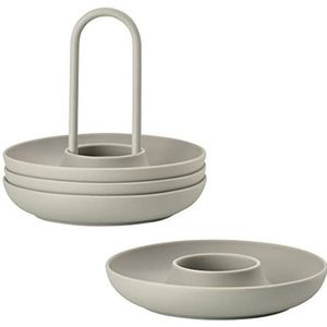 Zone Denmark Singles 4 stuks stapelbare siliconen eierdopjes met houder, diameter 11,2 cm, hoogte 9,5 cm