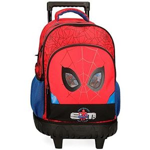 Marvel 2832921 Spiderman rugzak, compact, 2 wielen, rood, 32 x 45 x 21 cm, polyester 30,24 l, rood, Mochila Compact 2 Ruedas, compacte rugzak met 2 wielen, Rood, Compacte rugzak met 2 wielen