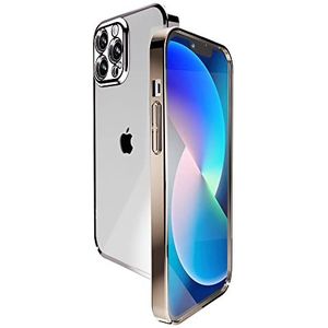 Angeston Beschermhoes compatibel met iPhone 12 Pro, harde schaal, spiegel, verzinkt, voor iPhone 12 Pro, beschermhoes, stootvast, krasbestendig, goud
