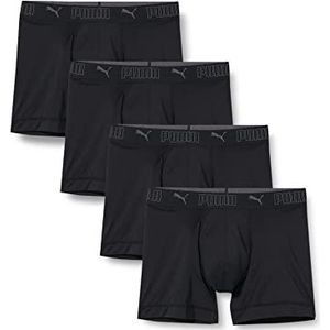 PUMA Sport Set van 4 boxershorts van microvezel, zwart, S heren, zwart, S, zwart.