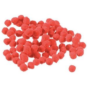 Efco - 100 stuks pompons 7 mm rood, polyamide