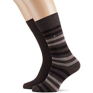 Tommy Hilfiger TH Men Duo Stripe Sock 2P Sokken voor heren, bruin (Oak 778)