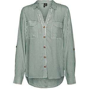 VERO MODA Vmbumpy L/S Shirt New Wvn Noos Damesshirt met lange mouwen (1 stuk), Laurel Wreath