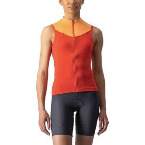 CASTELLI Solaris mouwloos T-shirt voor dames, Hibiscus / Soft Orange