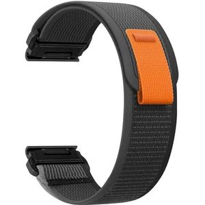 ZoRoll 26 mm QuickFit armband voor Garmin Enduro 3 / Fenix 8 51 mm/Fenix 7X Pro/7X/6X/5X/5X Plus, zachte elastische nylon armband voor Garmin tactix 7 AMOLED/Epix Pro 51 mm/Enduro - zwart en grijs