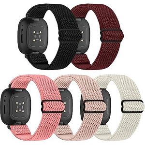 WNIPH Fitbit Versa 4 Bandje compatibel met Fitbit Versa 3 / Versa 4 / Fitbit Sense / Sense2 horlogeband van zacht nylon en elastisch verstelbaar voor Fitbit Versa 4 / Versa 3 / Sense 2 / Sense 2, Geen