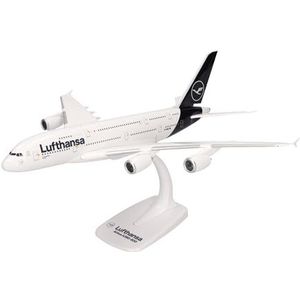 Herpa Lufthansa Airbus A380 vliegtuigmodel, schaal 1:250, snap-fit model, verzamelstuk, vliegtuig met standaard, plastic figuur