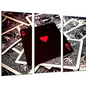 Fotobord bordspel Casino Pokerkaarten hartje totale grootte 97x62cm XXL