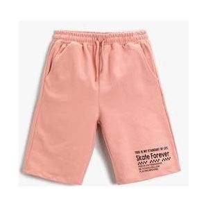 Koton Bedrukte shorts, elastische tailleband, halfhoog katoen, jongens, roze (Bt4), 4-5 jaar, roze (Bt4)