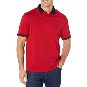 Nautica Poloshirt met korte mouwen, 100% katoen, voor heren, Nautica rood