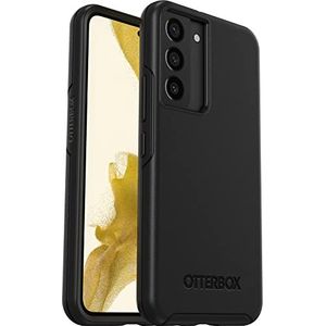 OtterBox Symmetry Beschermhoes voor Samsung Galaxy S22, valbescherming, dunne bescherming, ondersteunt 3 x meer vallen dan militaire standaard, antimicrobieel, zwart