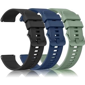 Amzpas 3 stuks 20 mm siliconen reservebandjes voor Garmin Vivoactive 5/Garmin Vivoactive 3/Vivomove 3/HR/Luxe/Style