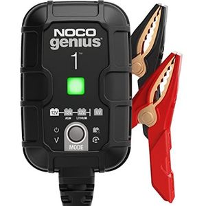 NOCO GENIUS1EU, 1A Automatische Oplader, 6V en 12V Batterijlader, AGM, SLA, Gel en Lithium Auto-Acculader, Onderhoudslader, Druppellader en Desulfator - Auto, Motorfiets, Boot, SUV, ATV, RV, Camper