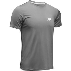 MEETWEE Sportshirt voor heren, basislaag met korte mouwen, hardloop-T-shirt, fitnesskleding (lichtgrijs, M), Lichtgrijs