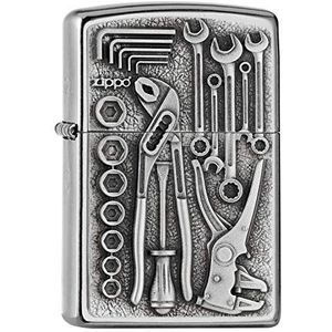 ZIPPO 2007114 Toolbox Attached StreetChrome Stormaansteker, Navulbaar, Geschenkdoos, Premium Kwaliteit