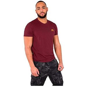 ALPHA INDUSTRIES T Small Logo Basic T-shirt voor heren, Bordeaux