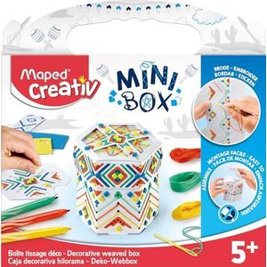 Maped Creatief knutselset voor kinderen, geweven box met kleurrijke draden en mozaïeken, voor kinderen vanaf 5 jaar