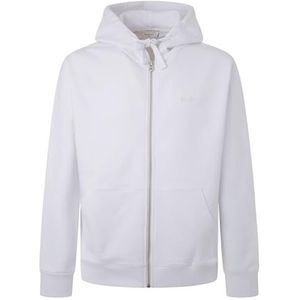 Pepe Jeans Joe Zip Sweatshirt met capuchon voor heren, Wit (wit)