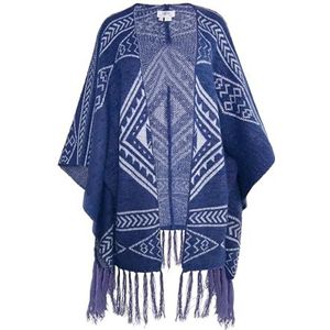 usha FESTIVAL Poncho tricoté pour femme, Blanc marin, S-M
