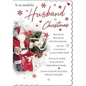 Piccadilly Greetings Kerstkaart met foto voor echtgenoot, 22,9 x 15,2 cm