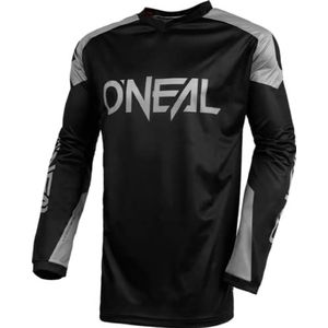 O'NEAL Enduro Motocross Jersey, ademend materiaal, maximale bewegingsvrijheid, langere rug, matrix ridewear jersey, volwassenen, Zwart/Grijs