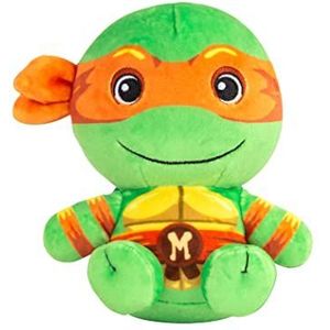 Club Mocchi Mocchi Tomy - Pluche dier Ninja Michelangelo Turtles 15 cm - TMNT pluche dieren om te verzamelen - Officieel gelicentieerd speelgoed - actiefiguren - Ninja Turtles speelgoed vanaf 3 jaar