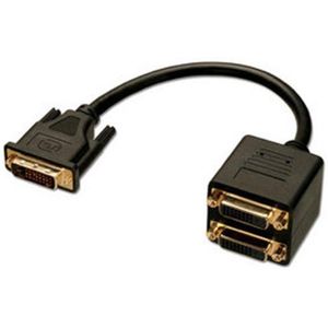 LINDY Compatibel met 2-poorts DVI-D splitterkabel