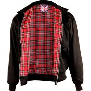 mil-tec Unknown Harrington Knightsbridge Engelse stijl zwarte jas met geruite voering - zwart, M