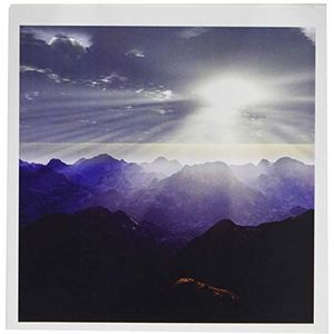 3Drose Top of The World Sun Rays Breach The Mountain Peaks to Cast Warm Glow Over Valley wenskaarten, 15,2 x 15,2 cm, 12 stuks (gc_19457_2)