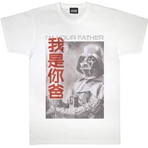 Star Wars T-shirt voor dames met ronde hals, bedrukt, Darth Vader I'm Your Father, 100% katoen, officieel product, maten S - 5XL, Wit.