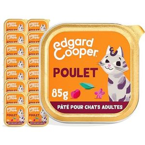 Edgard & Cooper Kat Paté Box voor katten, zonder granen, natuurlijk voer (kip, 85 g x 16 cm)