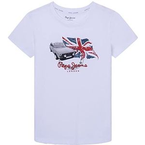 Pepe Jeans Troy T-shirt voor kinderen, wit, 4 jaar, Wit.