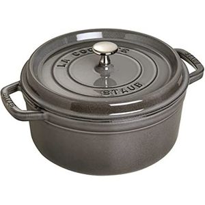 STAUB Gietijzeren stoofpan, rond, Ø 24 cm, 3,8 l, grafietgrijs