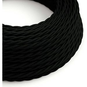 Elektrische draad gedraaide kleur stof mantel zijde effect effen zwarte stof TM04-10 meter, 2 x 0,75