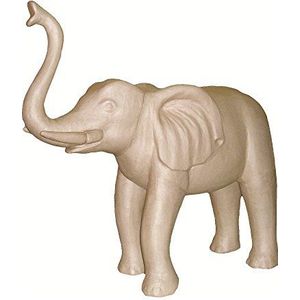 Décopatch XLA02O - Een XXL-houder van bruin papier-maché, 123 x 36 x 100 cm, olifant