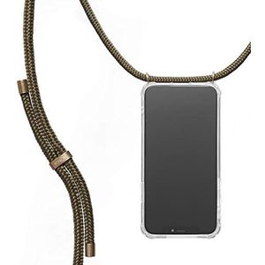 KNOK Case beschermhoes voor iPhone 13 Pro Max, omhangband, mobiele telefoon, koord en koord (olijf)