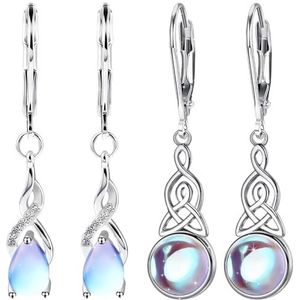 Keltische maan ster oorbellen Sterling zilveren oorknopjes sieraden
