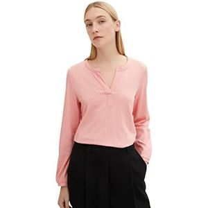 TOM TAILOR shirt met lange mouwen voor dames, 31337 - roze witte dunne streep