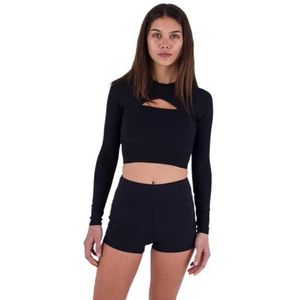 Hurley Max Solid Rib Cropped Cross Yoke Rashguard huiduitslag beschermend shirt dames